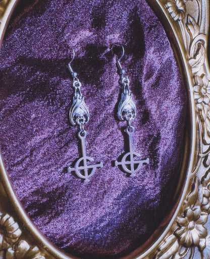 Grucifix Bat Earrings