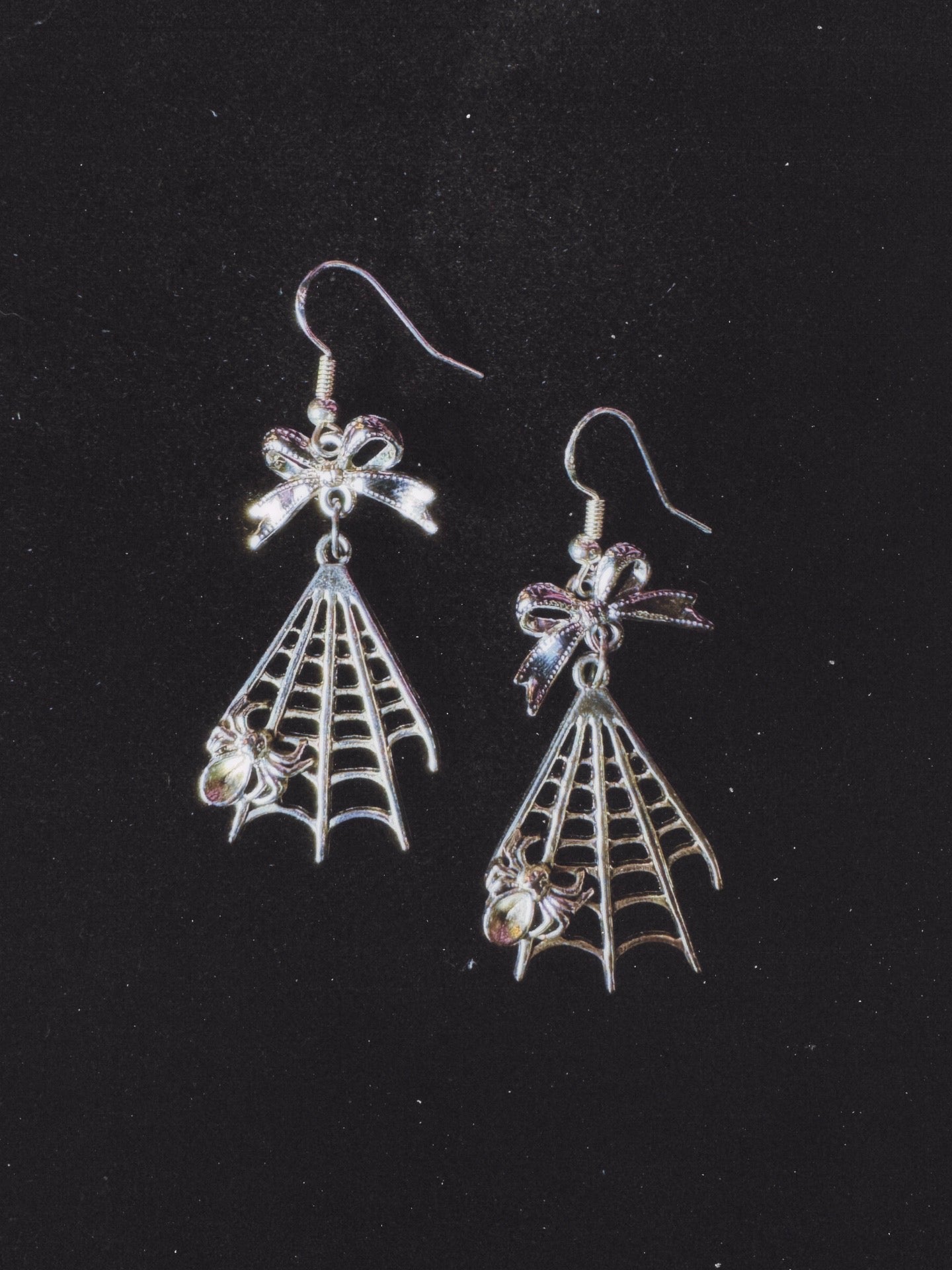 Dark Coquette Spiderweb Earrings