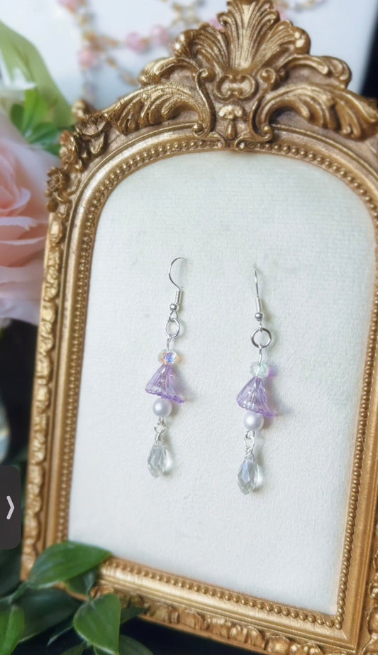 Lavender Petal Earrings